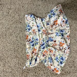 SHEIN Floral Print Skirt with Orange and Blue Accents